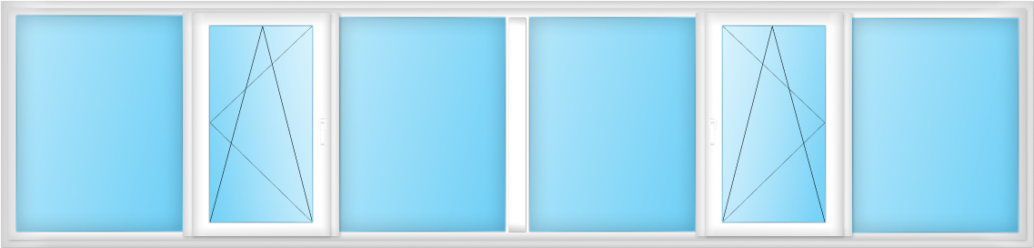 Пластиковое остекление лоджии, 6 метров Пластиковое остекление лоджии